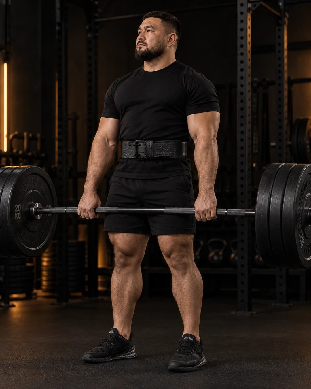 Атлет в поясе NANO FIT выполняет становую тягу